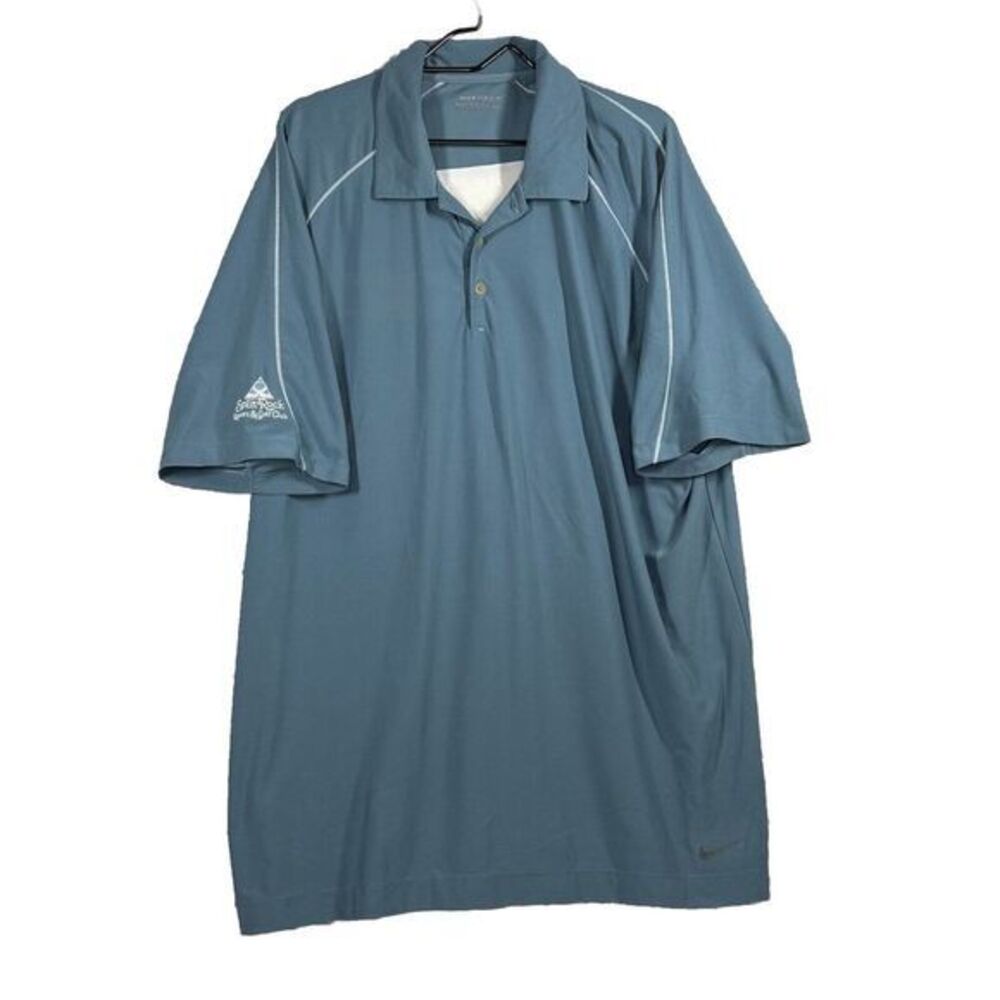 Nike‎ Golf Polo Shirt Mens Size 2XL Standard Fit Dri Fit Ligth Blue Short Sleeve